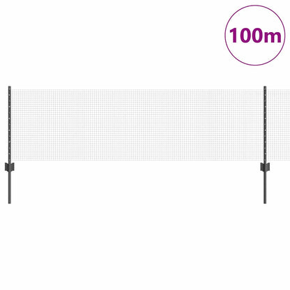 vidaXL Welded Wire Fence with Posts 100 x 0.6 m PVC-Coated Steel Grey 3