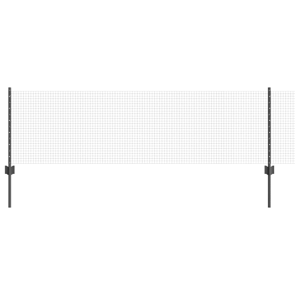 vidaXL Welded Wire Fence with Posts 100 x 0.6 m PVC-Coated Steel Grey 2