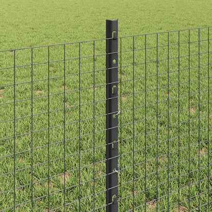 vidaXL Welded Wire Fence with Posts 100 x 0.6 m PVC-Coated Steel Grey 4