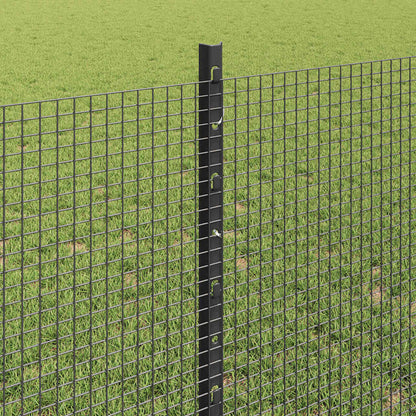 vidaXL Welded Wire Fence with Posts 100 x 0.8 m PVC-Coated Steel Grey 4