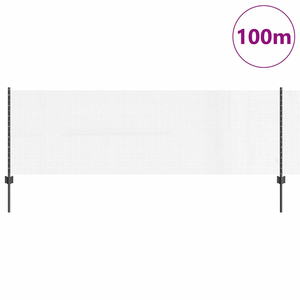 vidaXL Welded Wire Fence with Posts 100 x 0.8 m PVC-Coated Steel Grey 3