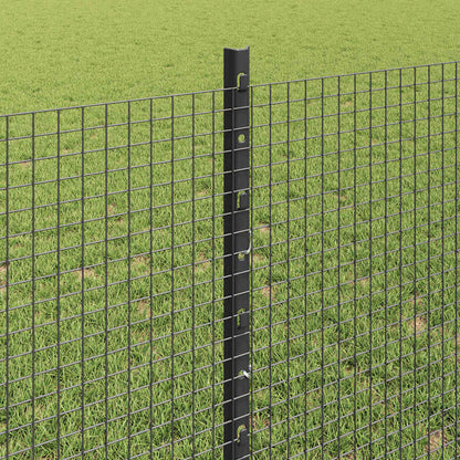 vidaXL Welded Wire Fence with Posts 100 x 0.8 m PVC-Coated Steel Grey 4