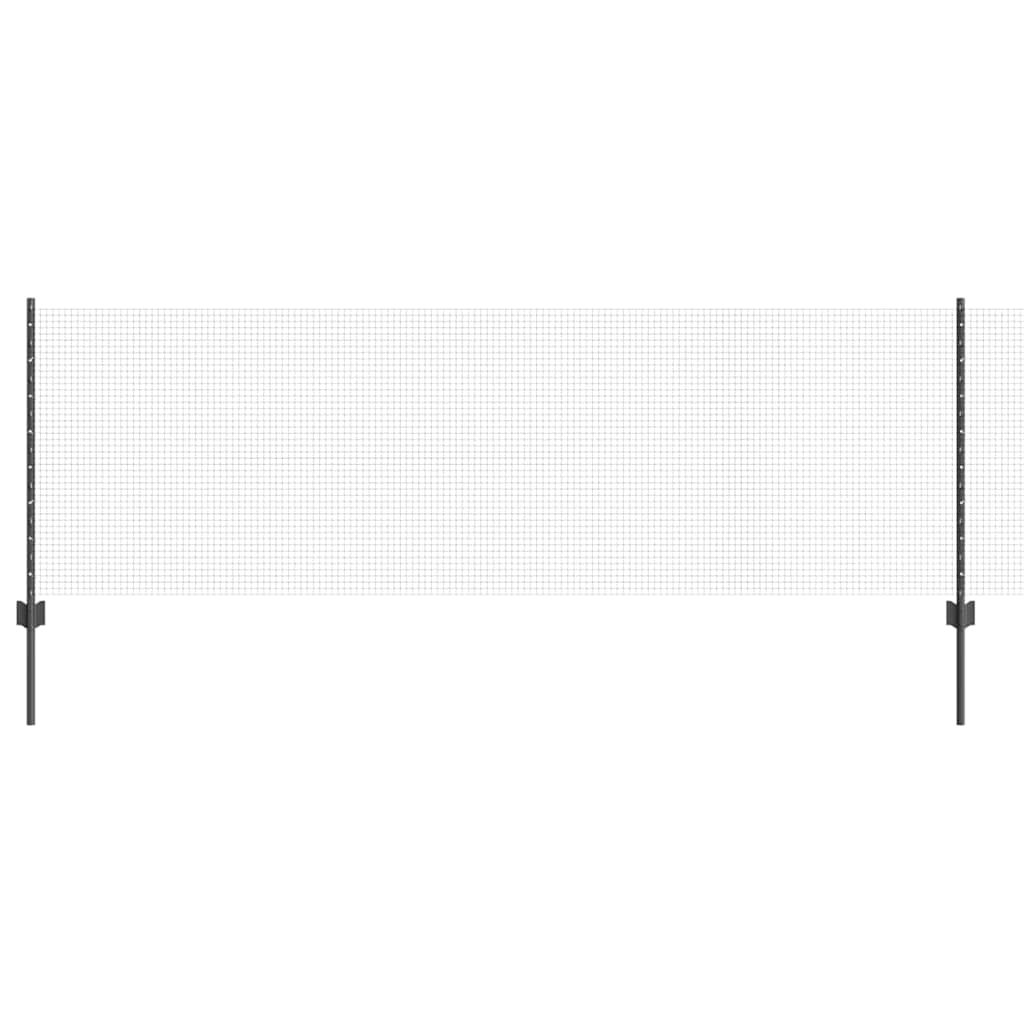vidaXL Welded Wire Fence with Posts 100 x 0.8 m PVC-Coated Steel Grey 2
