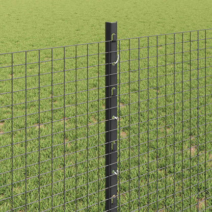 vidaXL Welded Wire Fence with Posts 100 x 0.8 m PVC-Coated Steel Grey 4