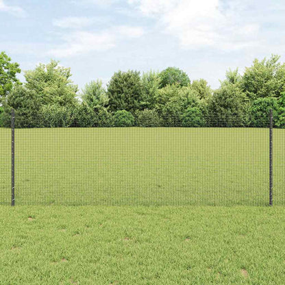 vidaXL Welded Wire Fence with Posts 100 x 0.8 m PVC-Coated Steel Grey 1