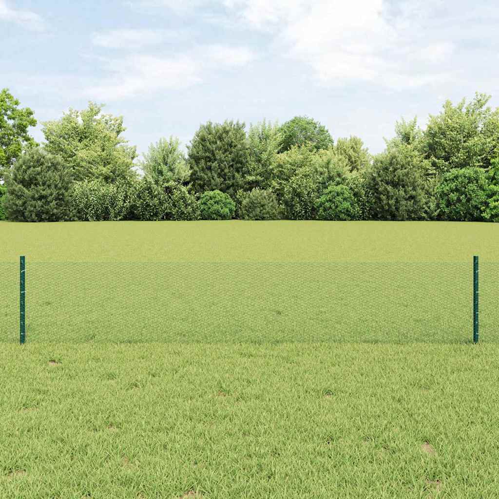 Hexagonal Fence with Post 10 x 0.5 m PVC-Coated Steel Green 10 x 0.4 m – 10 x 1 m 10 x 0.4 m fence (1.3 cm width mesh)