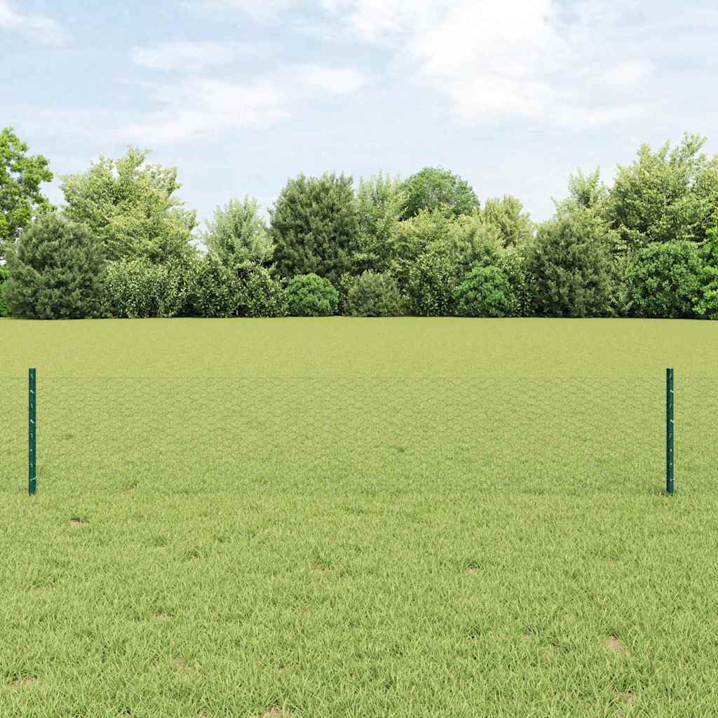 Hexagonal Fence with Post 10 x 0.5 m PVC-Coated Steel Green 10 x 0.4 m – 10 x 1 m 10 x 0.4 m fence (2.5 cm width mesh)