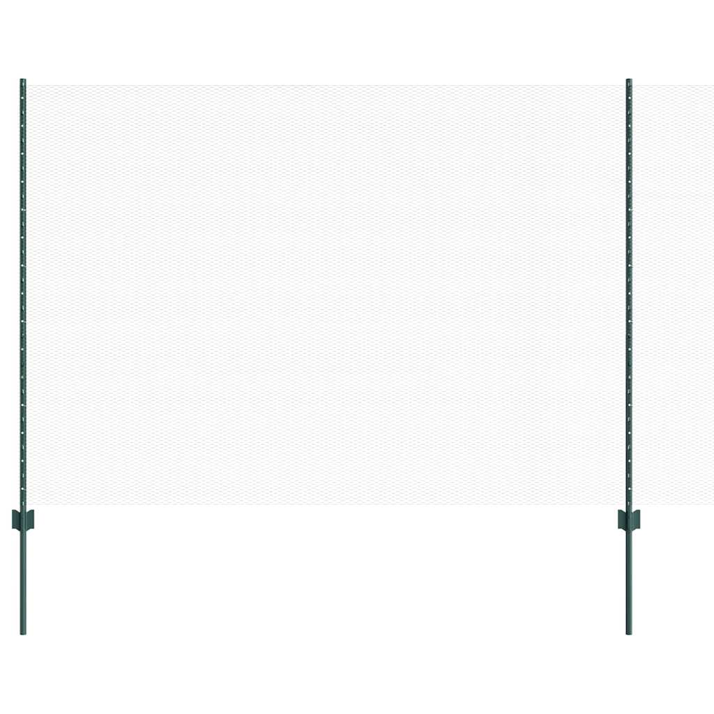 vidaXL Hexagonal Fence with Post 50 x 1.6 m PVC-Coated Steel Green 2