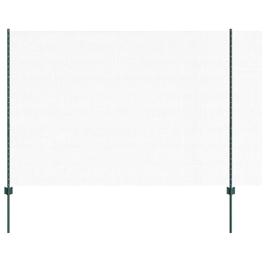 vidaXL Hexagonal Fence with Post 50 x 1.6 m PVC-Coated Steel Green 2