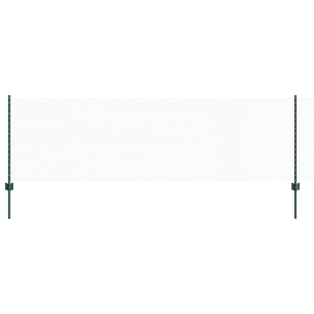 vidaXL Hexagonal Fence with Post 100 x 0.8 m PVC-Coated Steel Green 2