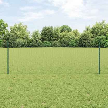 vidaXL Hexagonal Fence with Post 100 x 0.8 m PVC-Coated Steel Green 1