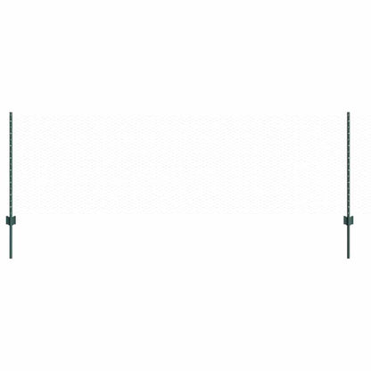 vidaXL Hexagonal Fence with Post 100 x 0.8 m PVC-Coated Steel Green 2