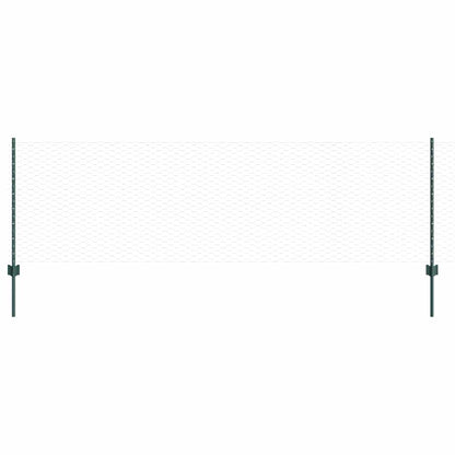 vidaXL Hexagonal Fence with Post 100 x 0.8 m PVC-Coated Steel Green 2