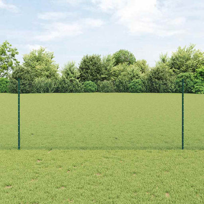 vidaXL Hexagonal Fence with Post 100 x 1 m PVC-Coated Steel Green Mesh 1