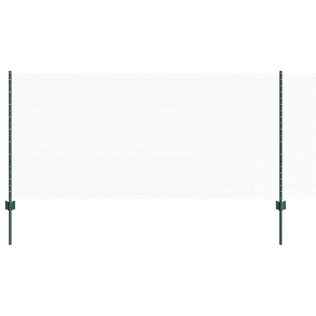vidaXL Hexagonal Fence with Post 100 x 1 m PVC-Coated Steel Green Mesh 2