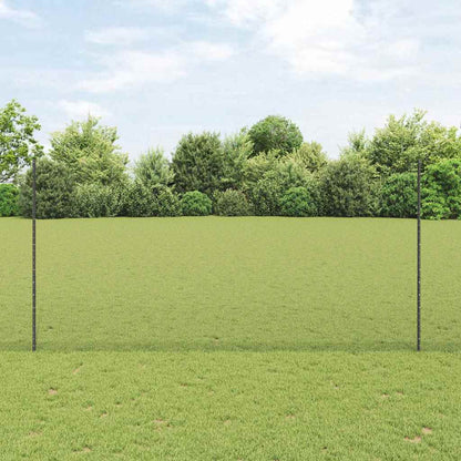 vidaXL Hexagonal Fence with Post 50 x 1.5 m PVC-Coated Steel Grey Mesh 1