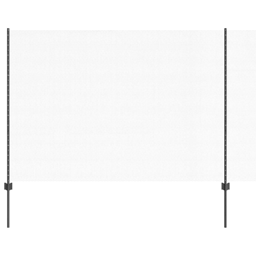 vidaXL Hexagonal Fence with Post 50 x 1.5 m PVC-Coated Steel Grey Mesh 2
