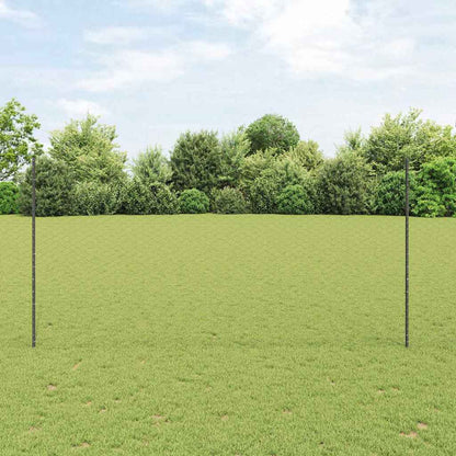 vidaXL Hexagonal Fence with Post 50 x 1.5 m PVC-Coated Steel Grey Mesh 1