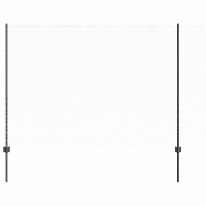 vidaXL Hexagonal Fence with Post 50 x 1.6 m PVC-Coated Steel Grey Mesh 2