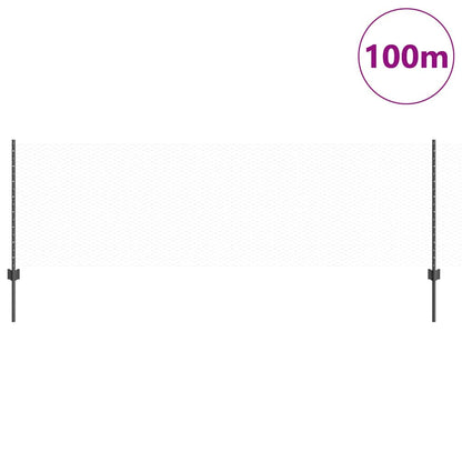 vidaXL Hexagonal Fence with Post 100 x 0.8 m PVC-Coated Steel Grey 3