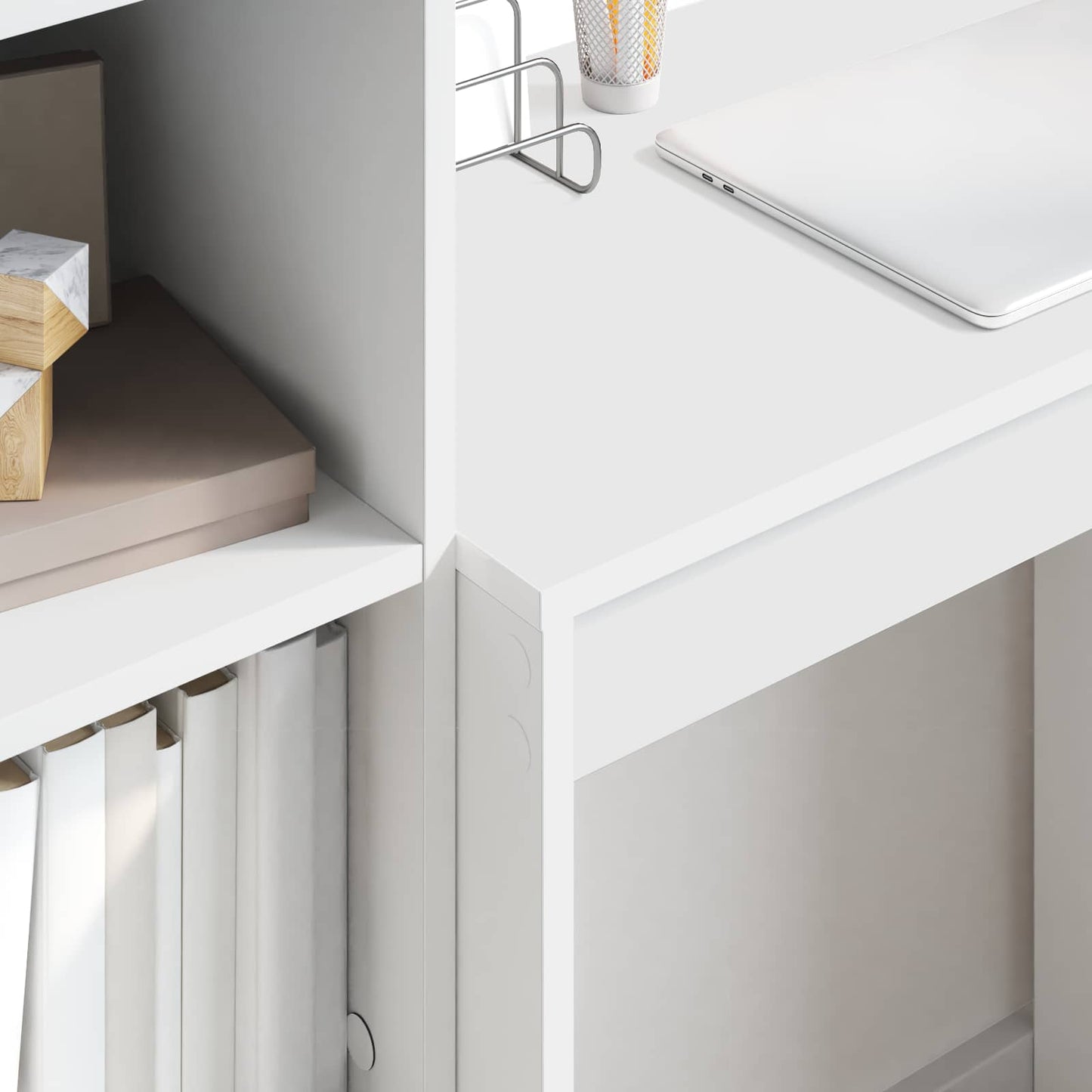 vidaXL Desk White 105.5 x 34 x 127 cm 2 pcs 4