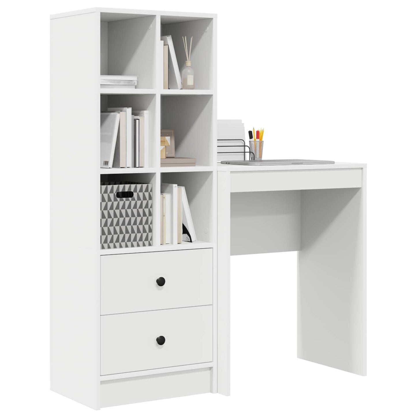 vidaXL Desk White 105.5 x 34 x 127 cm 2 pcs 3