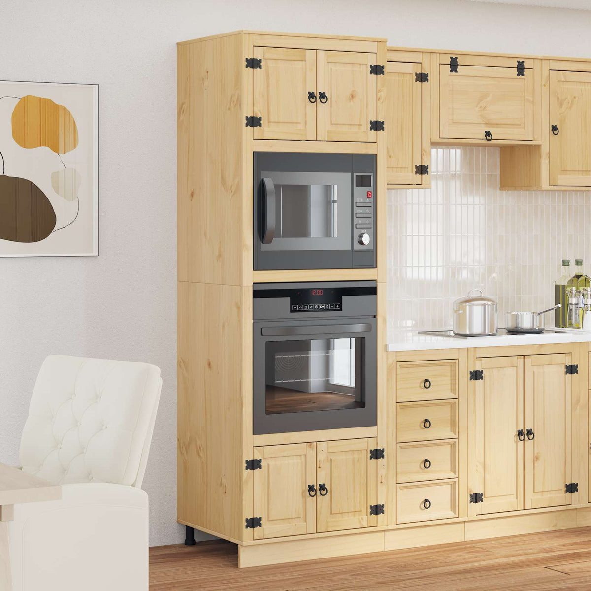 vidaXL Cabinet SKI Honey Brown 66 x 58 x 207 cm Solid Pine Wood 1