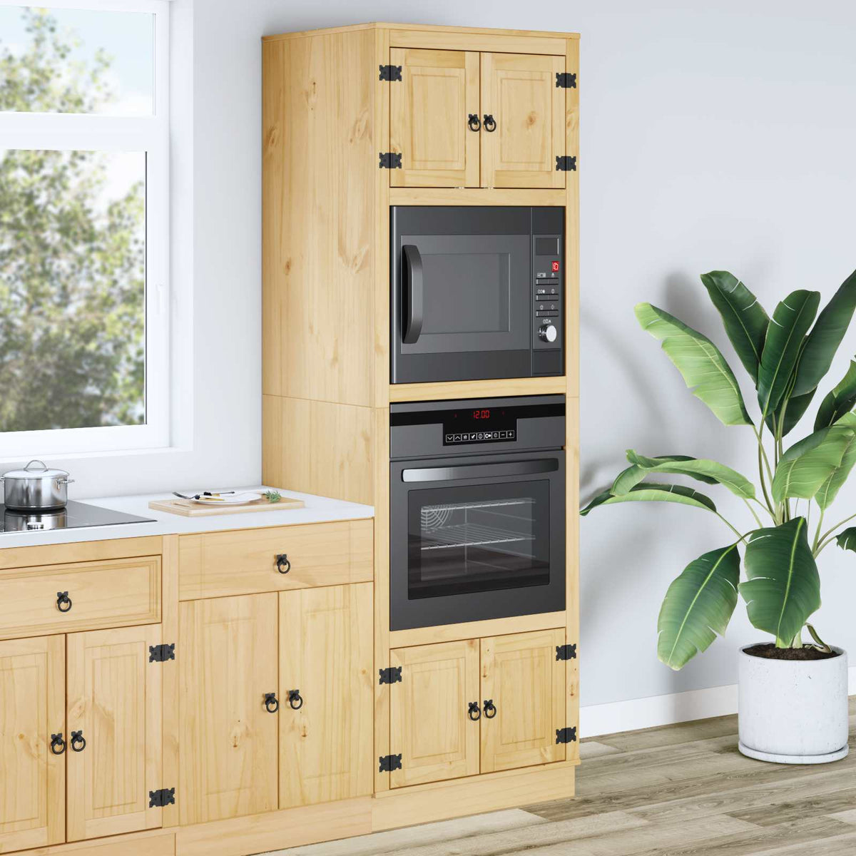vidaXL Cabinet SKI Honey Brown 66 x 58 x 207 cm Solid Pine Wood 4