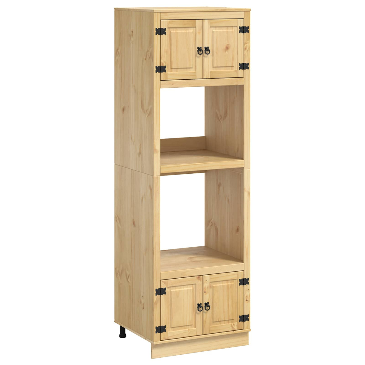 Cabinet SKI Honey Brown 80 x 46 x 81 cm Solid Pine Wood Microwave cabinet