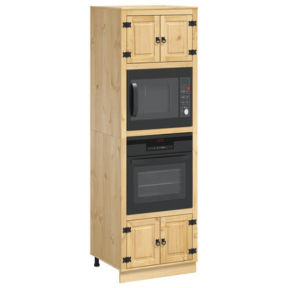 vidaXL Cabinet SKI Honey Brown 66 x 58 x 207 cm Solid Pine Wood 3