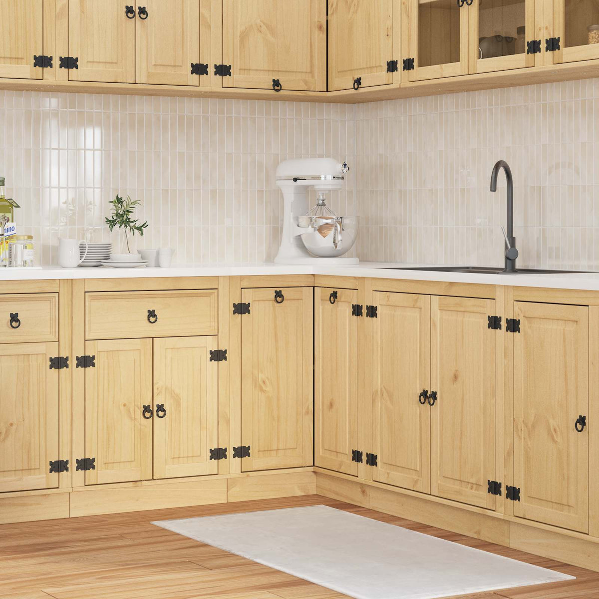 vidaXL Cabinet SKI Honey Brown 80 x 46 x 81 cm Solid Pine Wood