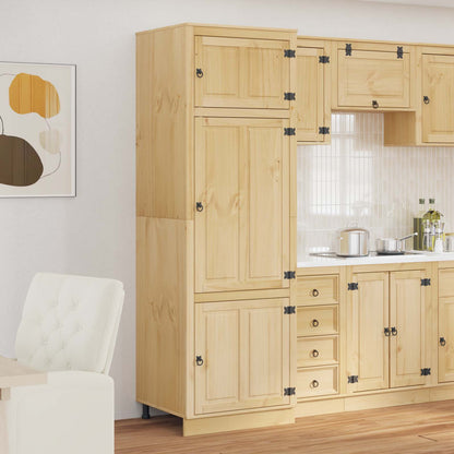 vidaXL Cabinet SKI Honey Brown 66 x 58 x 207 cm Solid Pine Wood 1