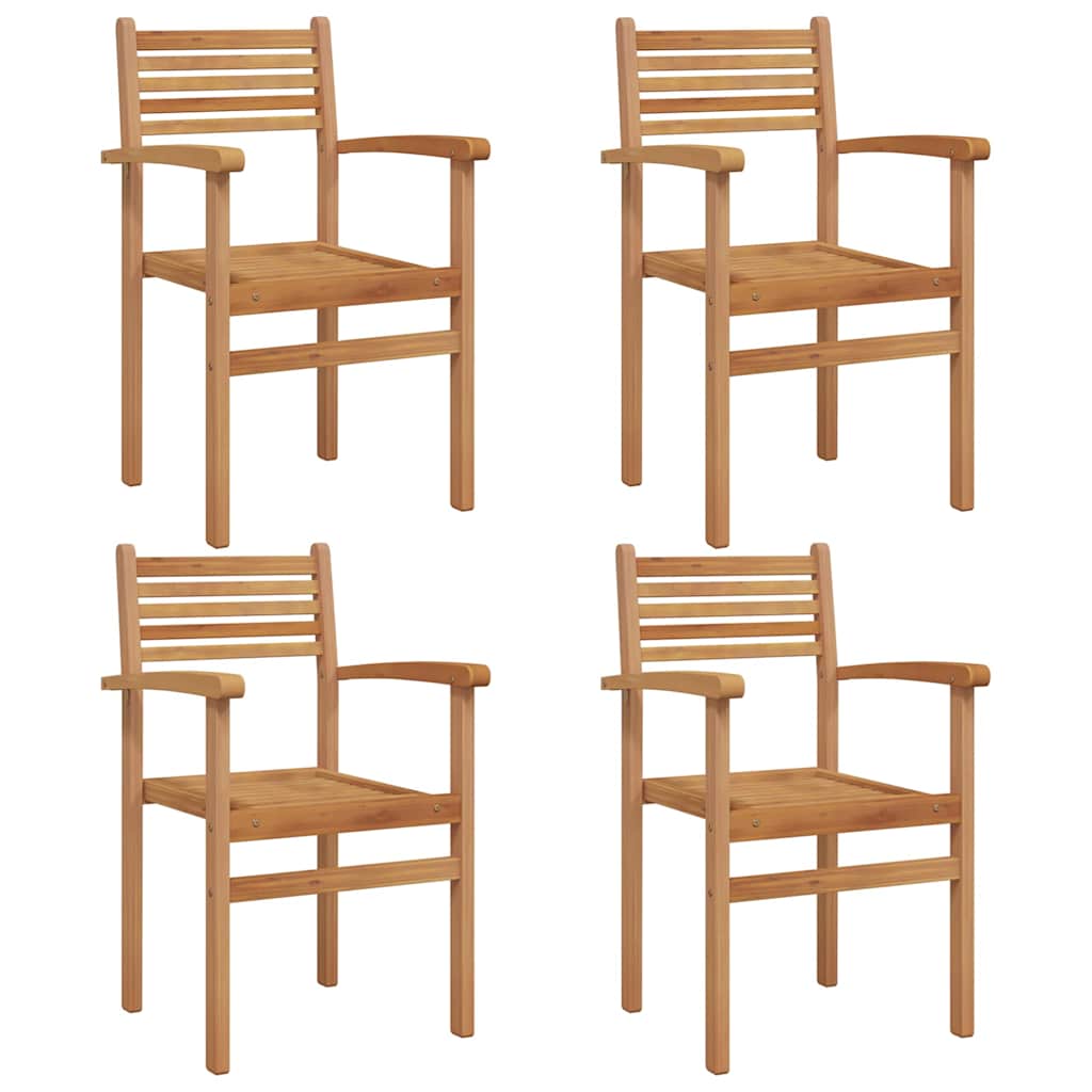 vidaXL Chair 4 pcs Brown Solid Teak Wood 2
