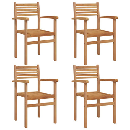 vidaXL Chair 4 pcs Brown Solid Teak Wood 2