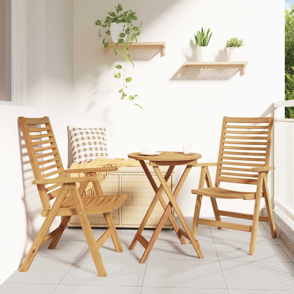 vidaXL Chair Brown Solid Teak Wood Convertible
