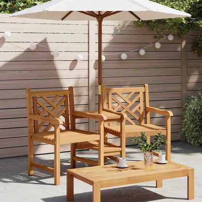 vidaXL Garden Outdoor Chairs 152 x 63 x 89 cm Solid Teak Wood 4