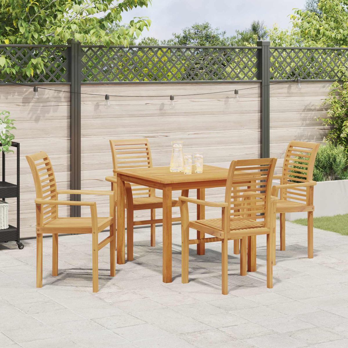Stacking Dining Chairs Solid Teak 4