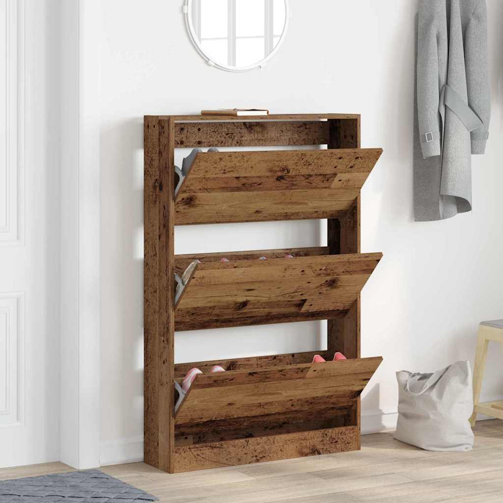 Shoe Cabinet 80x21x125.5 cm Engineered Wood Old wood