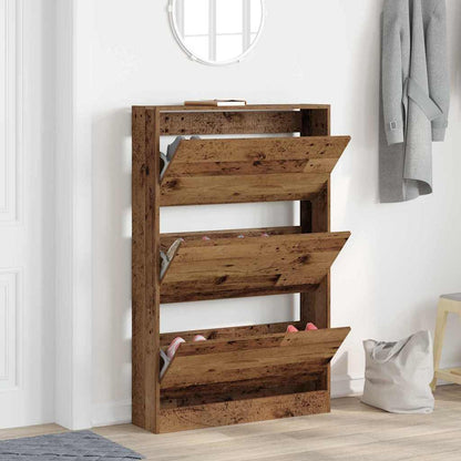 Shoe Cabinet 80x21x125.5 cm Engineered Wood Old wood
