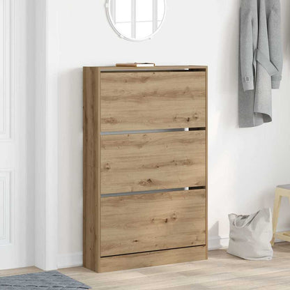 Shoe Cabinet 80x21x125.5 cm Engineered Wood Artisan oak
