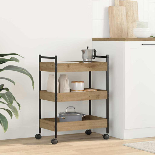 Kitchen Trolley 50x30x70 cm Engineered Wood Artisan oak