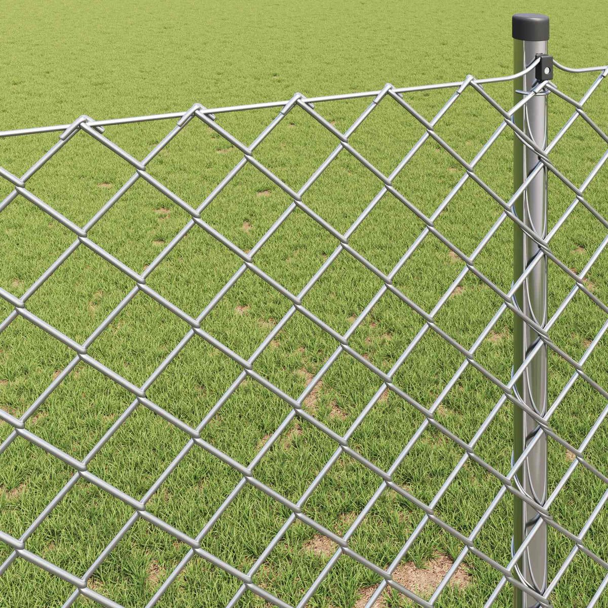Chain Link Fence Galvanised steel mesh Size 60 x 60 mm Silver 10 m 1.4 m