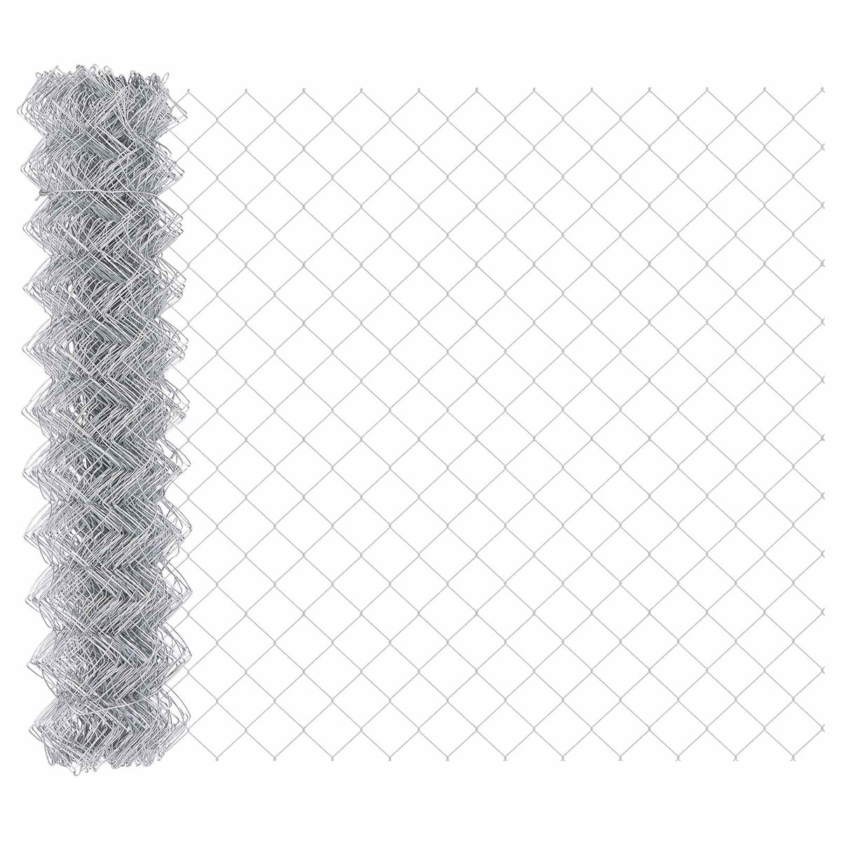 Chain Link Fence Galvanised steel mesh Size 60 x 60 mm Silver 10 m 1.4 m