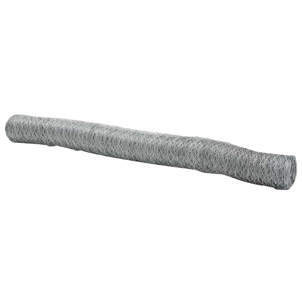 Hexagon Fence 1 x 50 m Silver Galvanised Steel mesh Size 36 mm 1.4 m