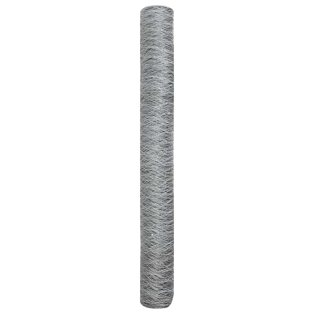 Hexagon Fence 1 x 50 m Silver Galvanised Steel mesh Size 36 mm 1.4 m