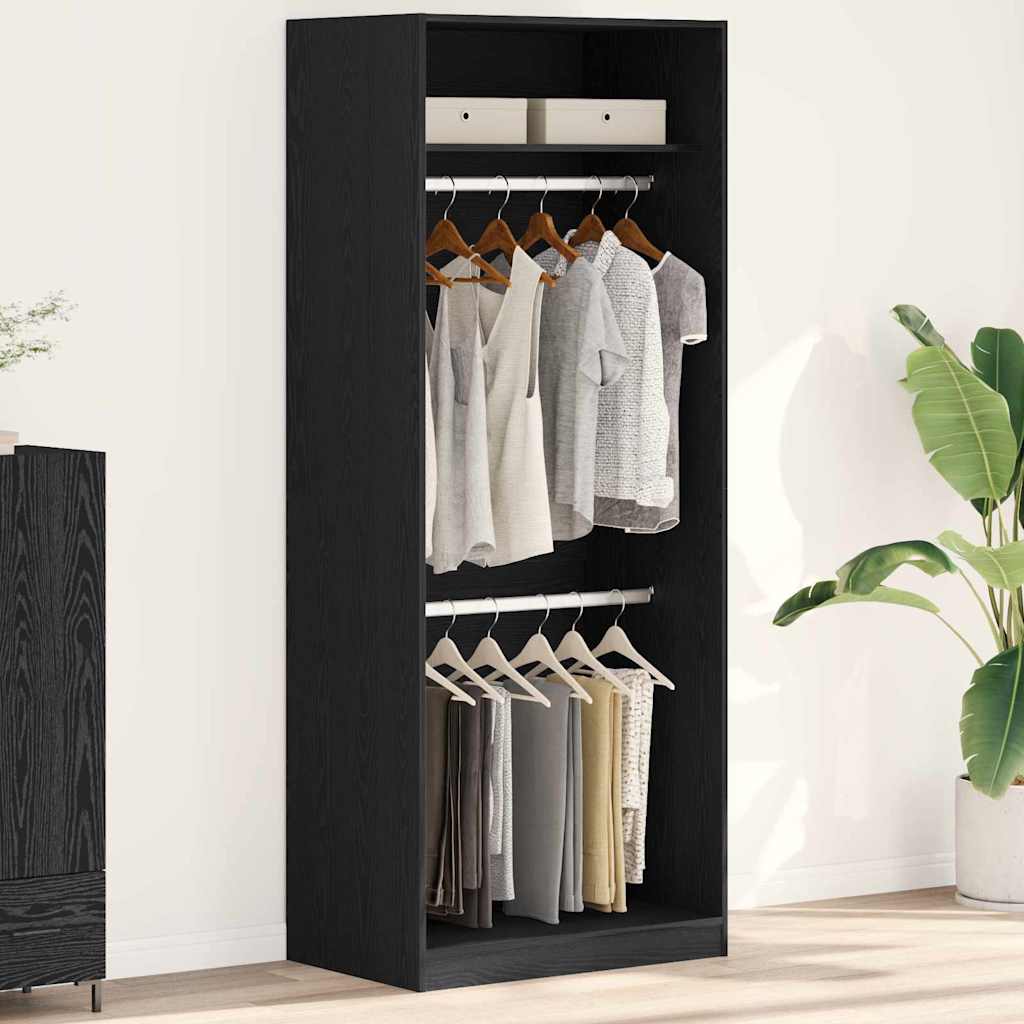 Wardrobe Engineered Wood 80 x 50 x 200 cm 1 Shelf Black oak