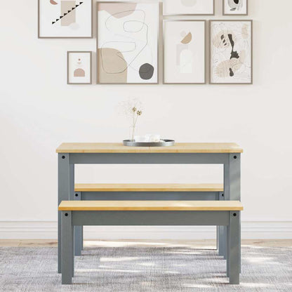 vidaXL 3 Piece Dining Set "PANAMA" Grey Solid Wood Pine 3
