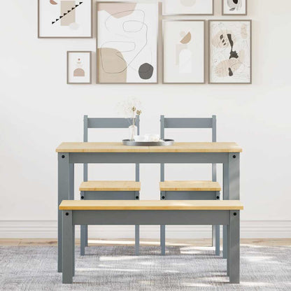 3 Piece Dining Set "PANAMA" Solid Wood Pine 117 cm Bench + 2x chair