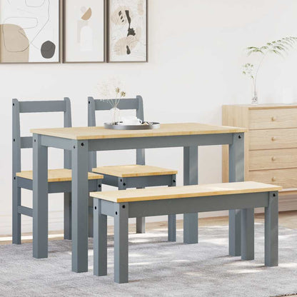 3 Piece Dining Set "PANAMA" Solid Wood Pine 117 cm Bench + 2x chair
