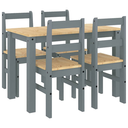 3 Piece Dining Set "PANAMA" Solid Wood Pine 117 cm 4x chair